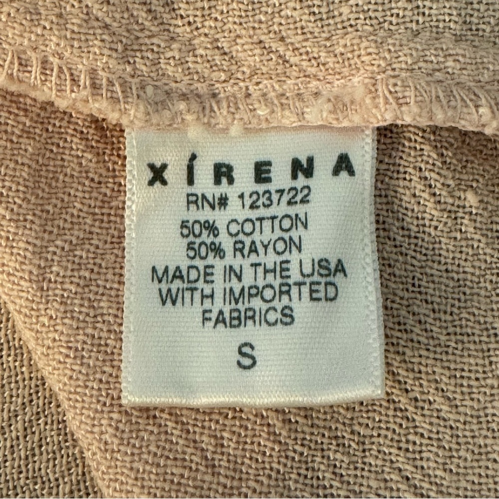 XIRENA Camila Crepe Top Rosefinch Pale Pink V-Neck Long Sleeve Loose Fit Size SM - Picture 15 of 16